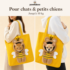Sac Pawkaboo Abeille porté avec un chat et un petit chien