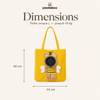 Dimensions du sac Pawkaboo Abeille : 44 × 40 cm, taille unique L