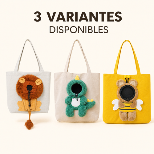 3 variantes disponibles — les sacs Pawkaboo lion, dinosaure et abeille